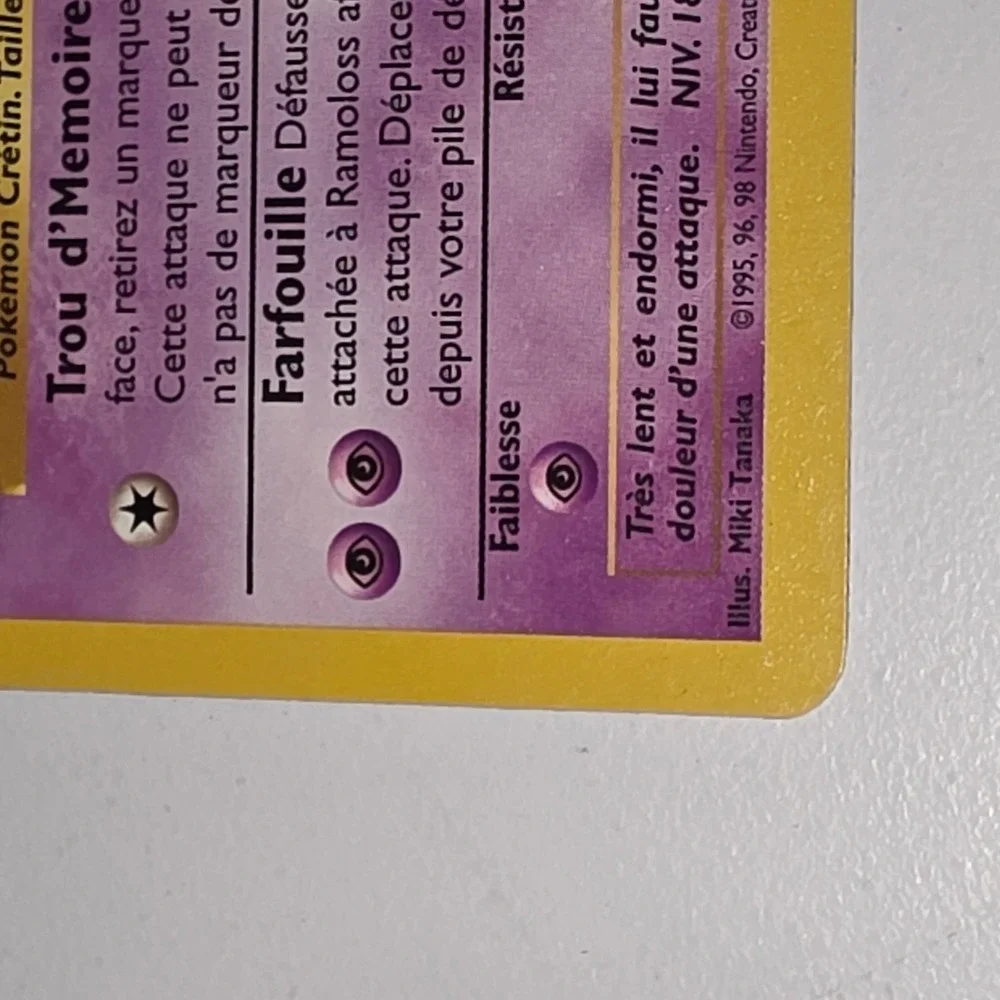 Pokemon Ramoloss Slowpoke Fossil 55/62 French Common Vintage Card 1999-2000 WOTC